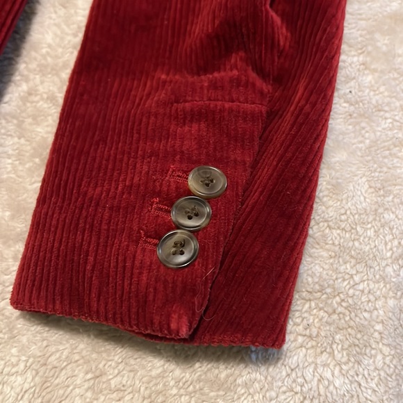 NWOT LOFT Jacket Red Corduroy Womens Blazer Jacket Womens Size 0 - Picture 5 of 10